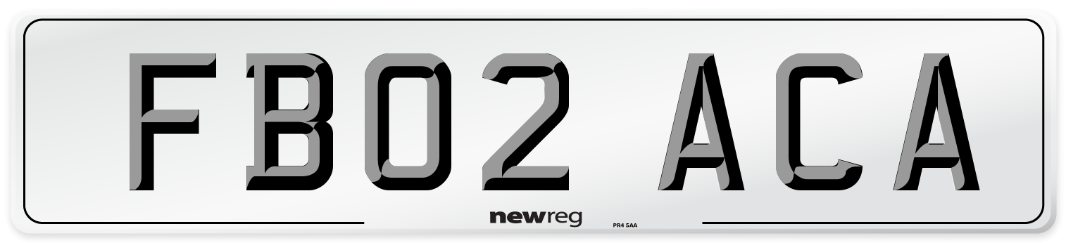 FB02 ACA Number Plate from New Reg